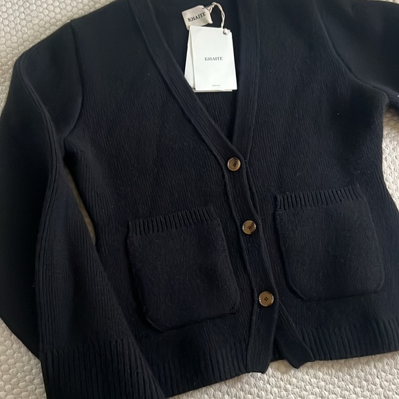KHAITE Black Scarlet Cashmere Cardigan Sweater - Picture 5 of 5